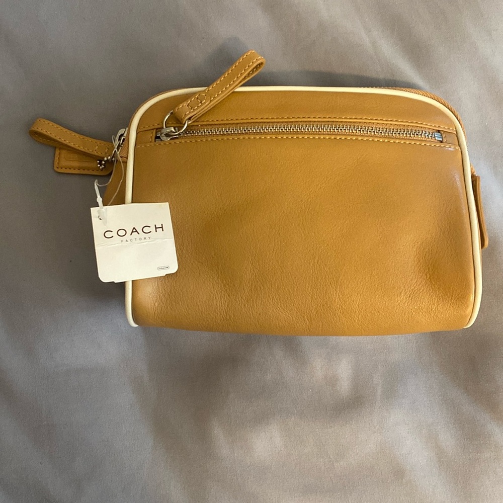 Coach leather makeup bag